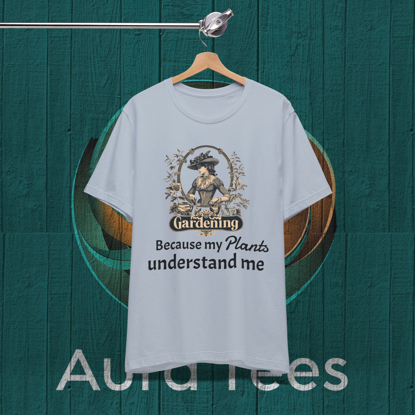 vintage gardening tee black text