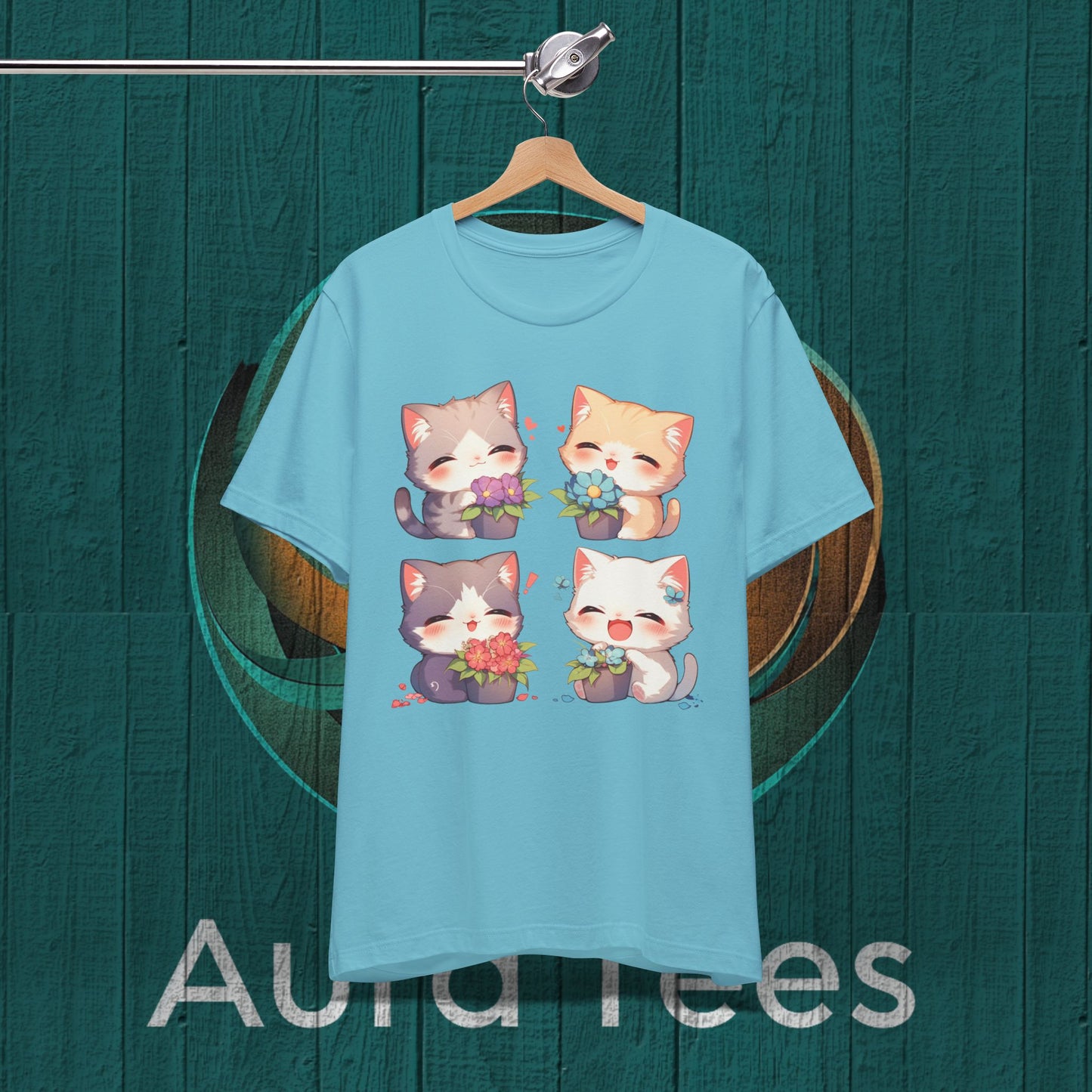 four chibi kitty tee