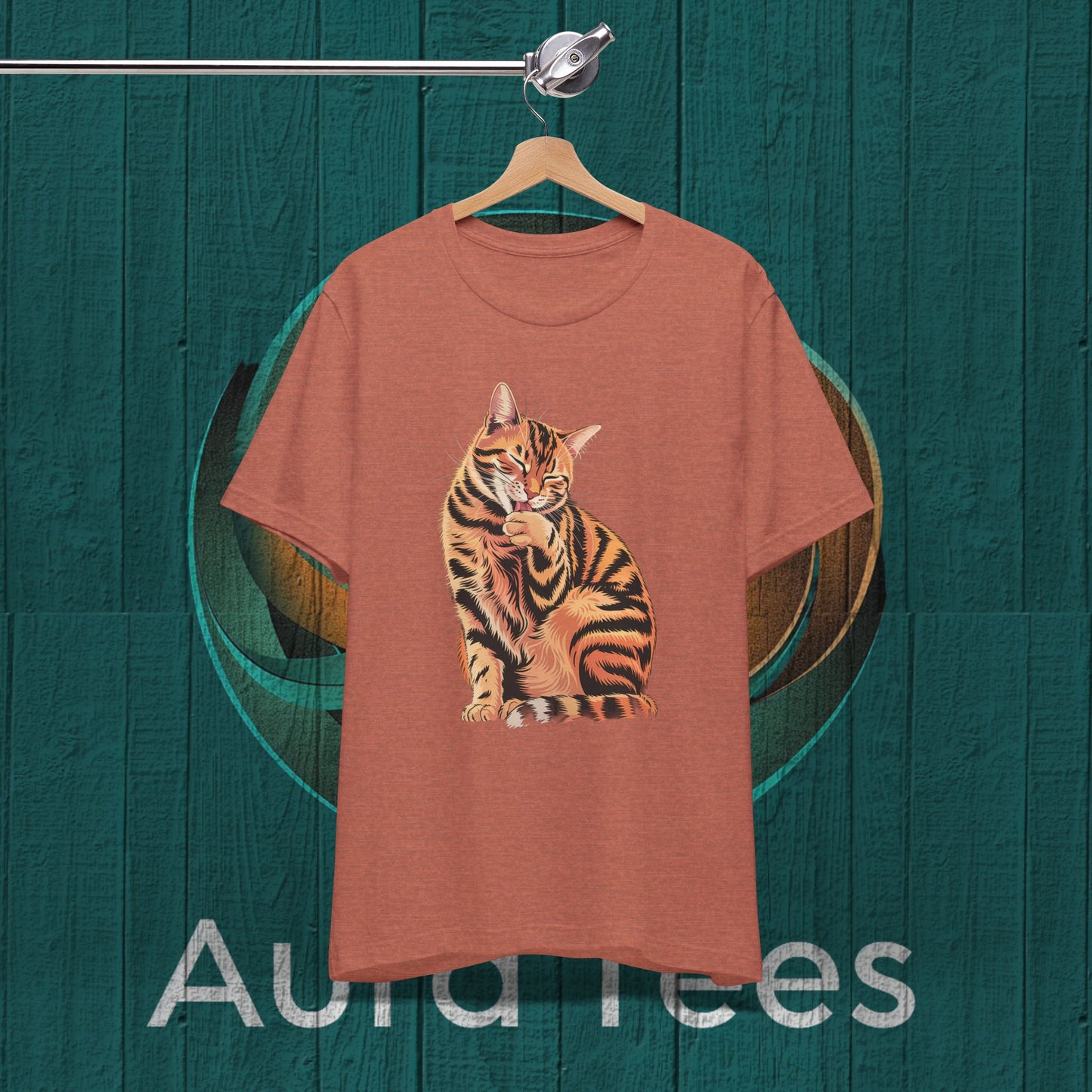contented cat paw lick tee
