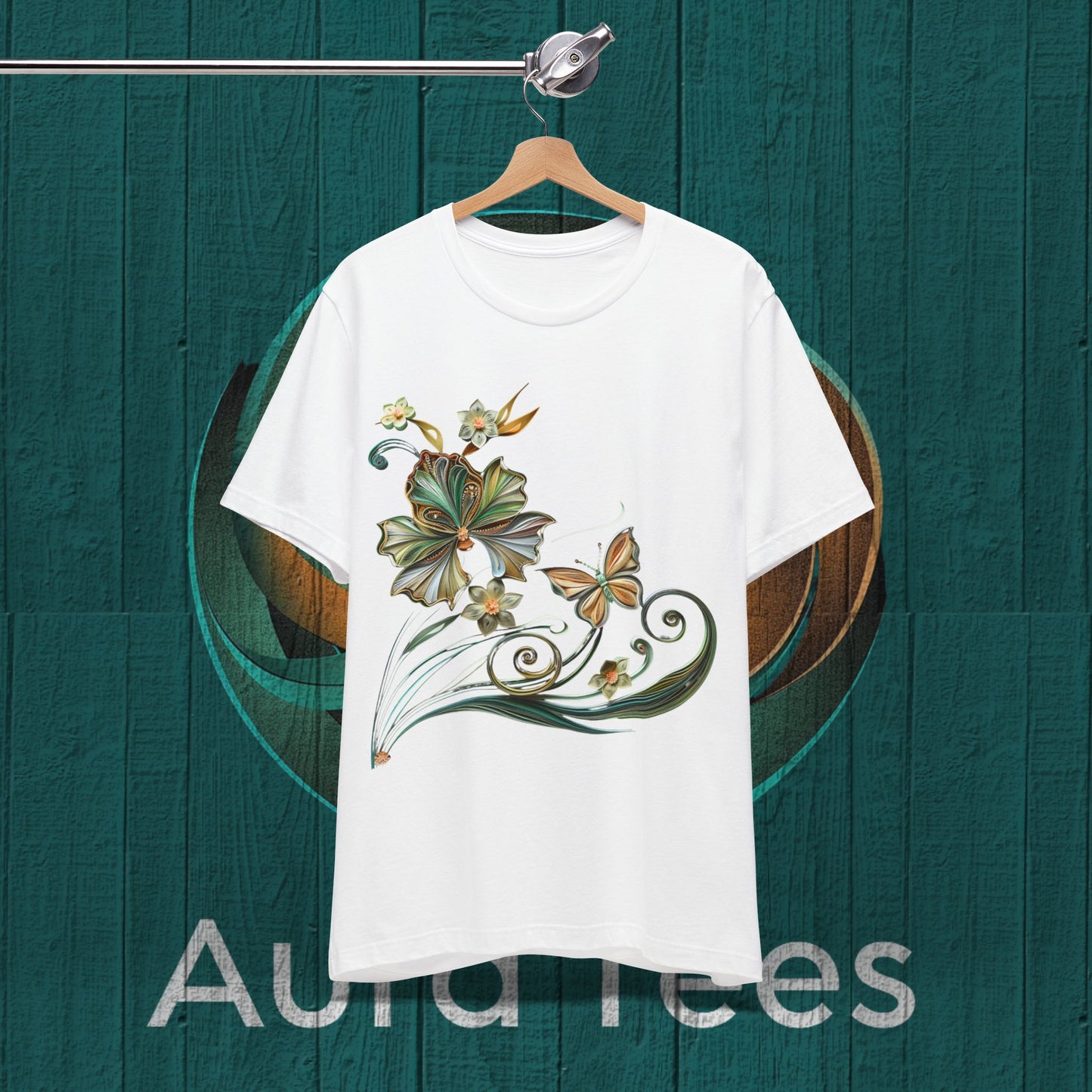 Flower butterfly paper quill tee