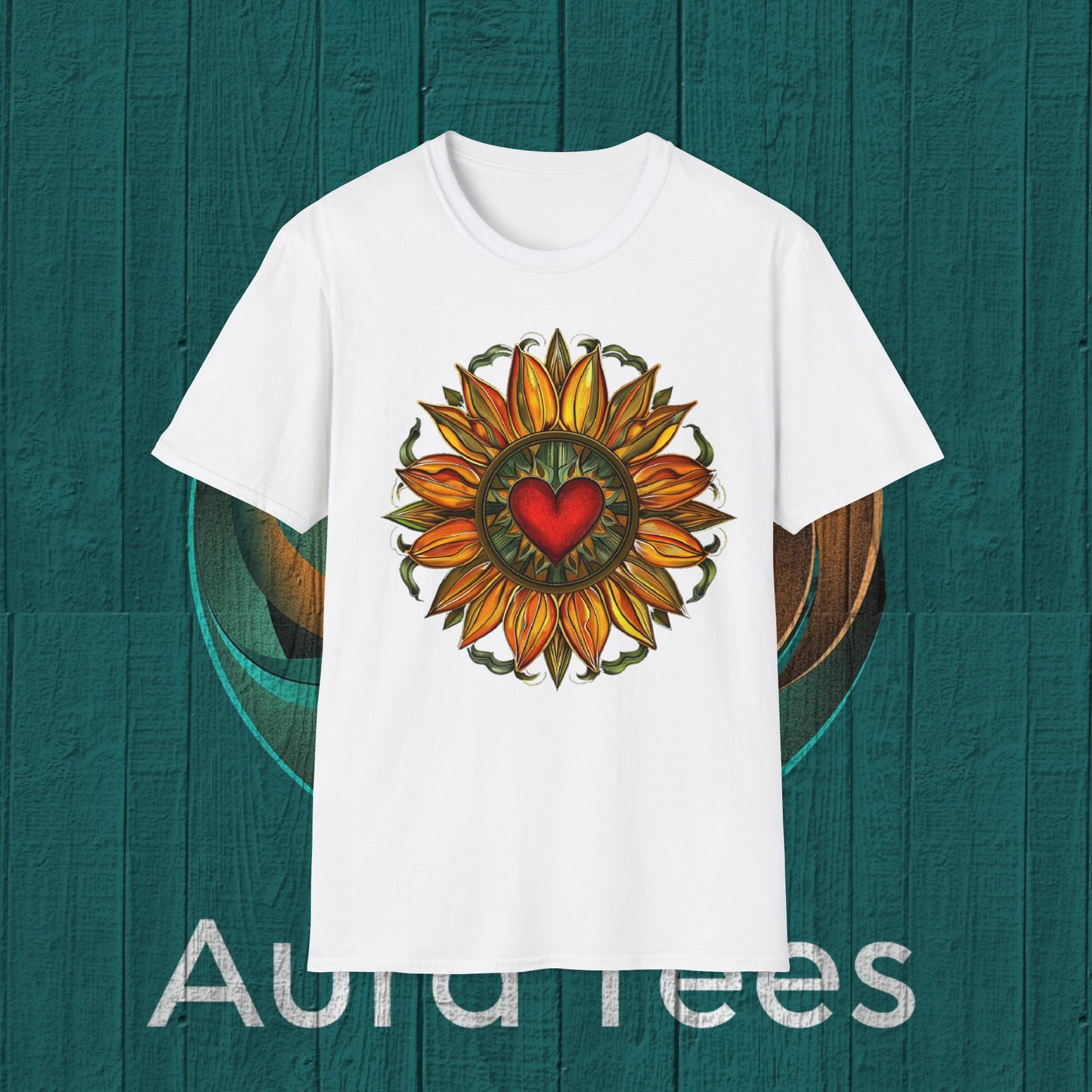 red heart sunflower tee
