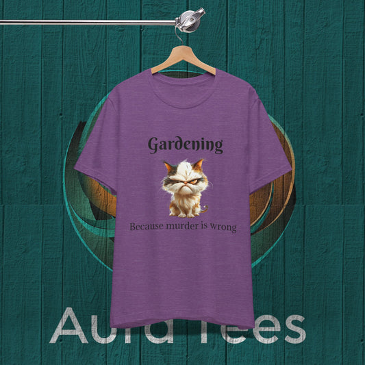 grumpy cat murder gardening tee
