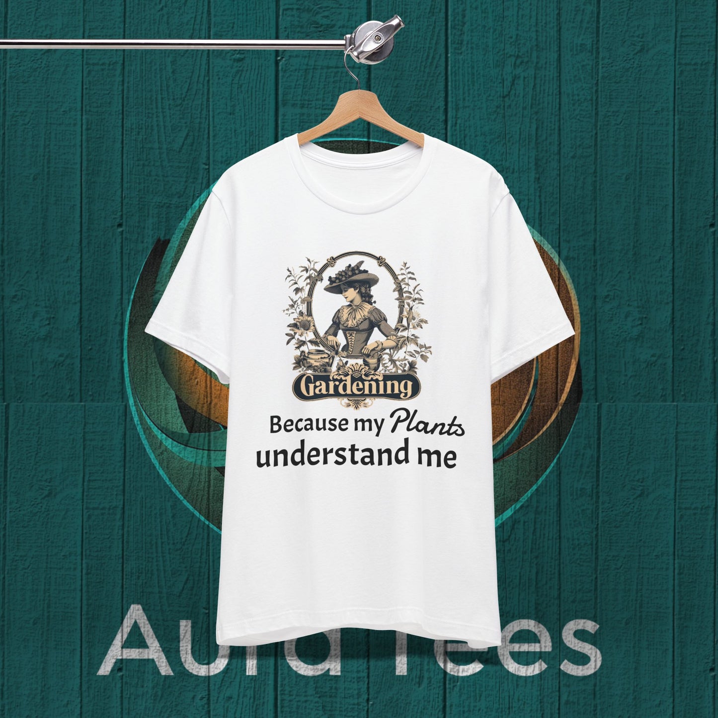 vintage gardening tee black text
