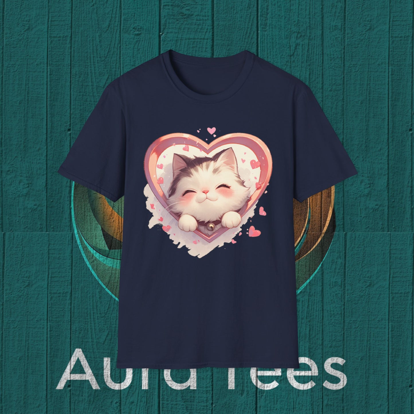 kawaii kitten heart tee