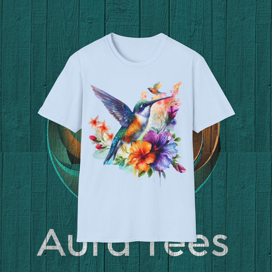 hummingbird watercolor tee