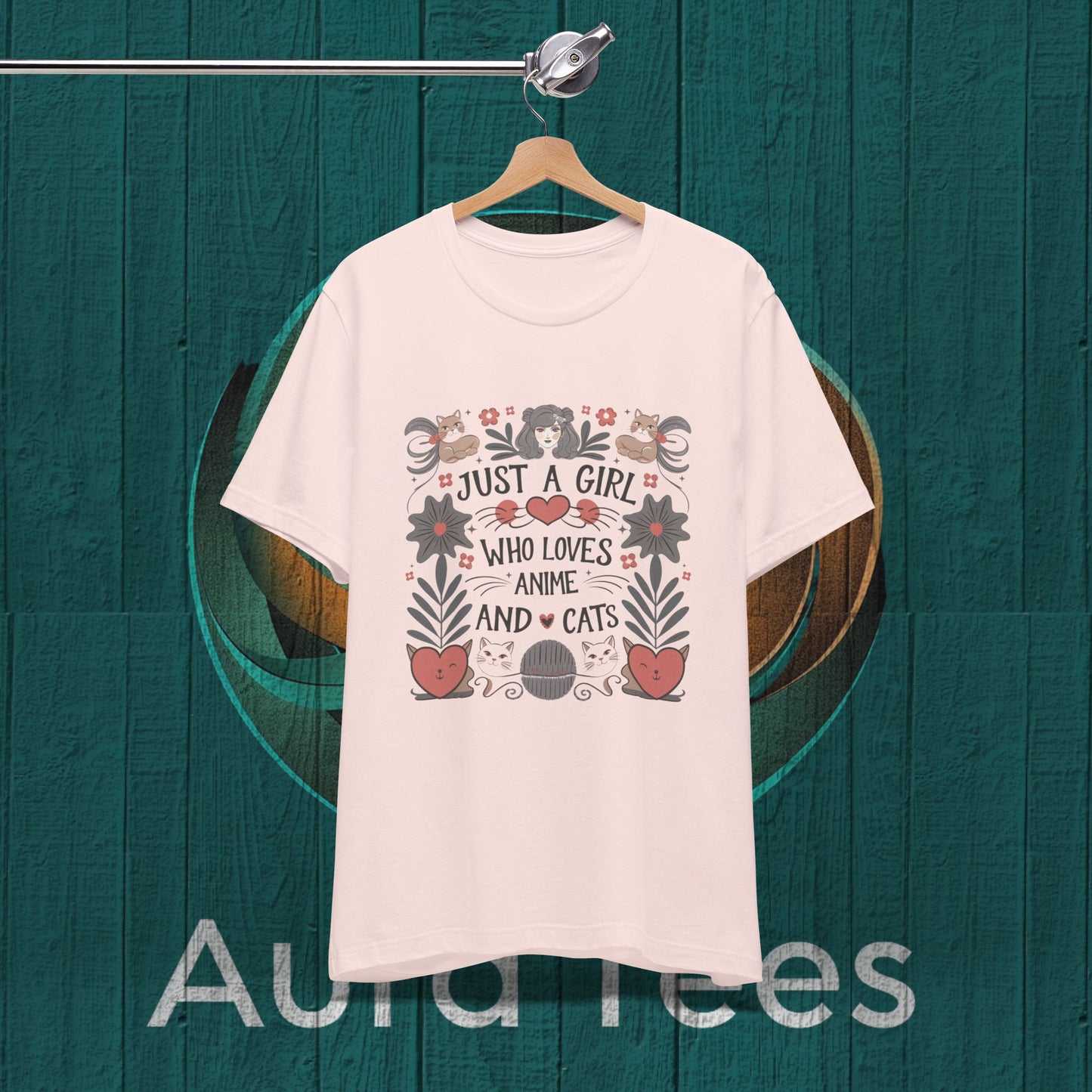 just a girl anime cats tee