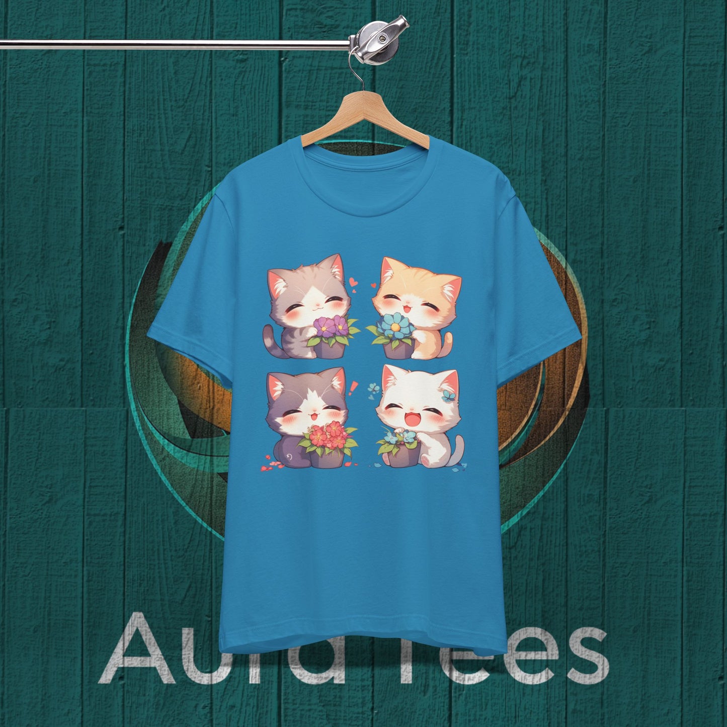 four chibi kitty tee