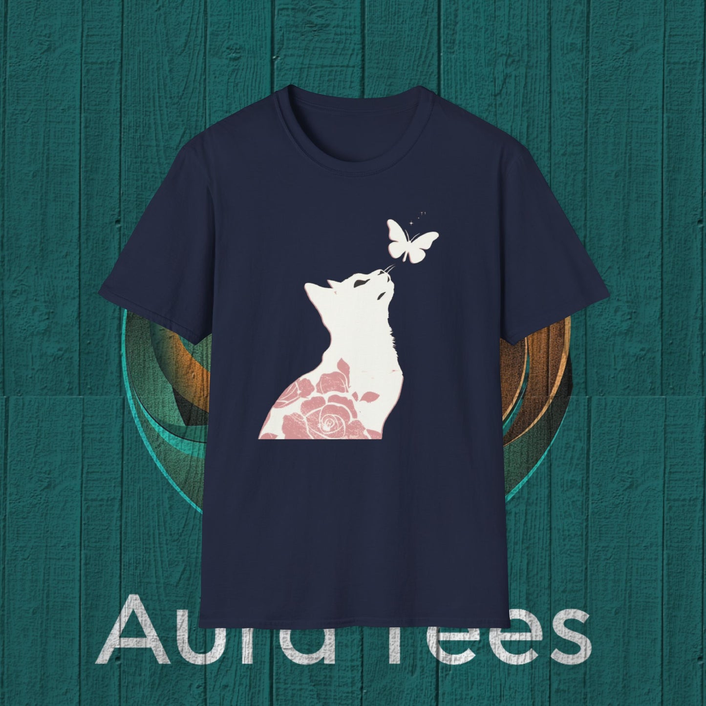 floral cat butterfly tee
