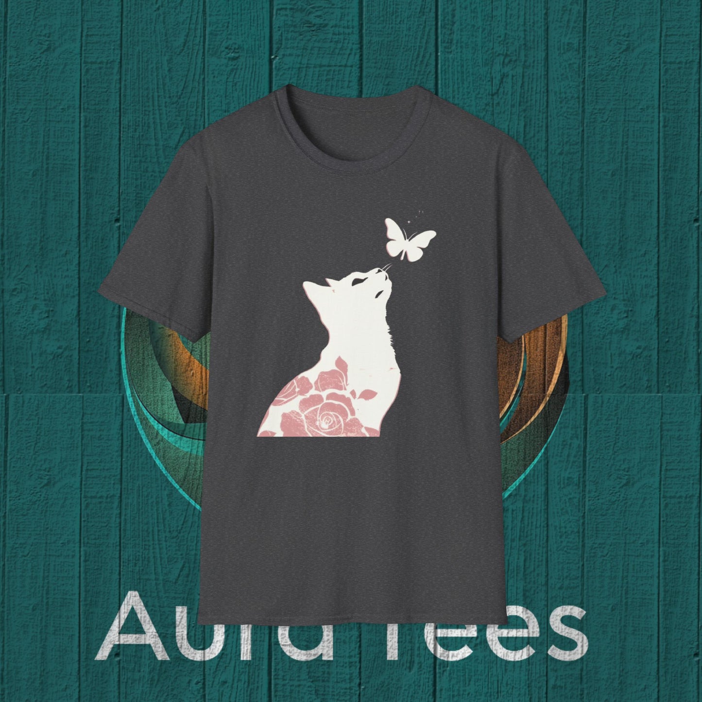 floral cat butterfly tee