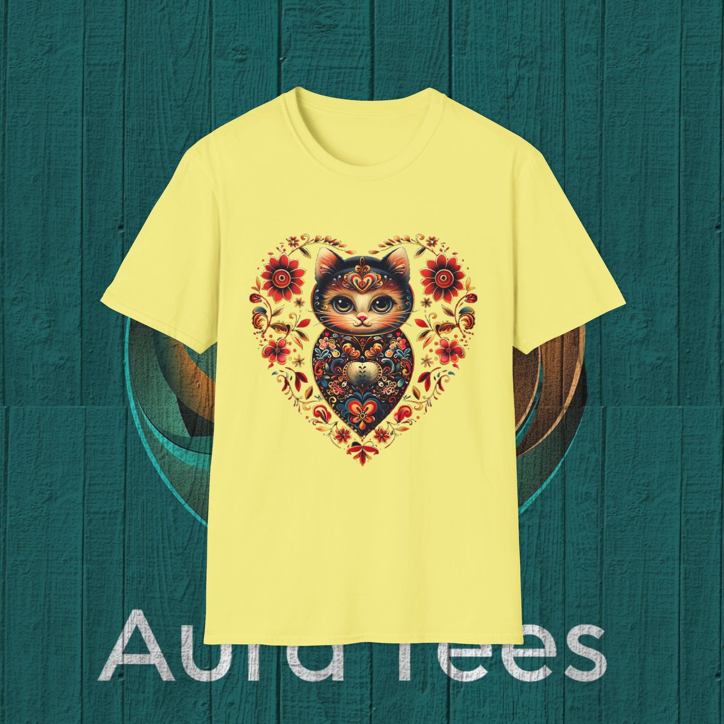russian kitty nesting flower tee