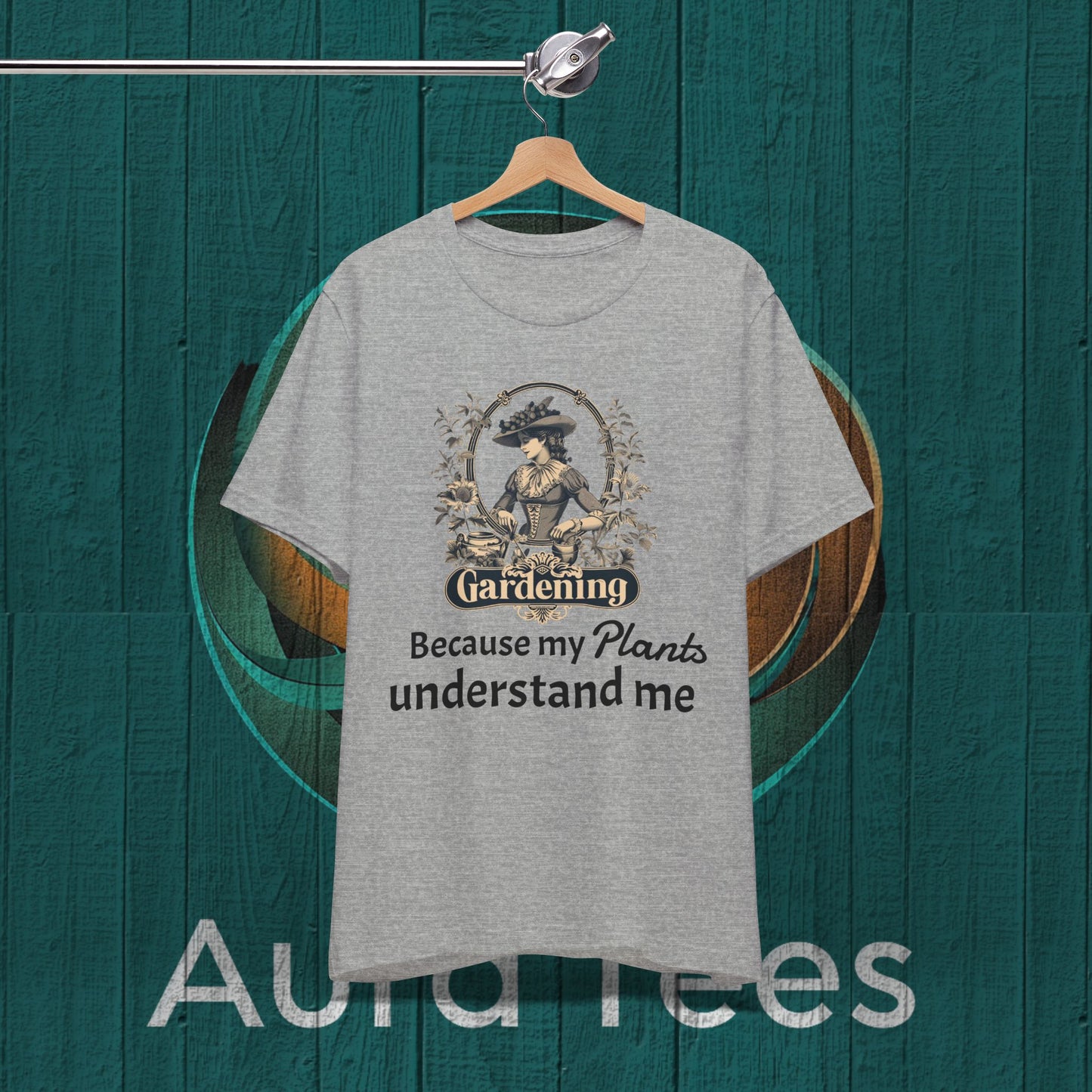 vintage gardening tee black text