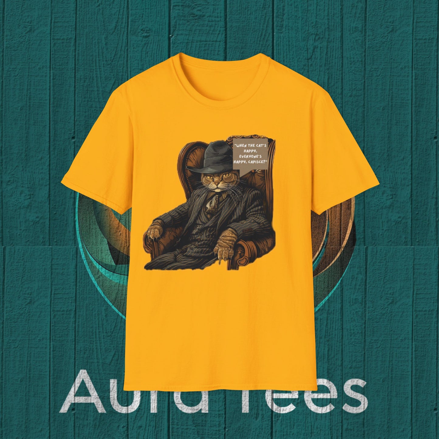 cat mafioso happy tee