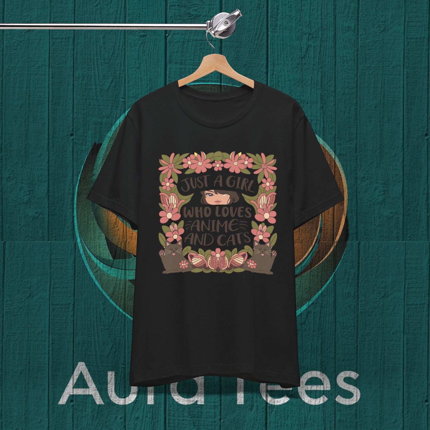 just a girl anime cats tee