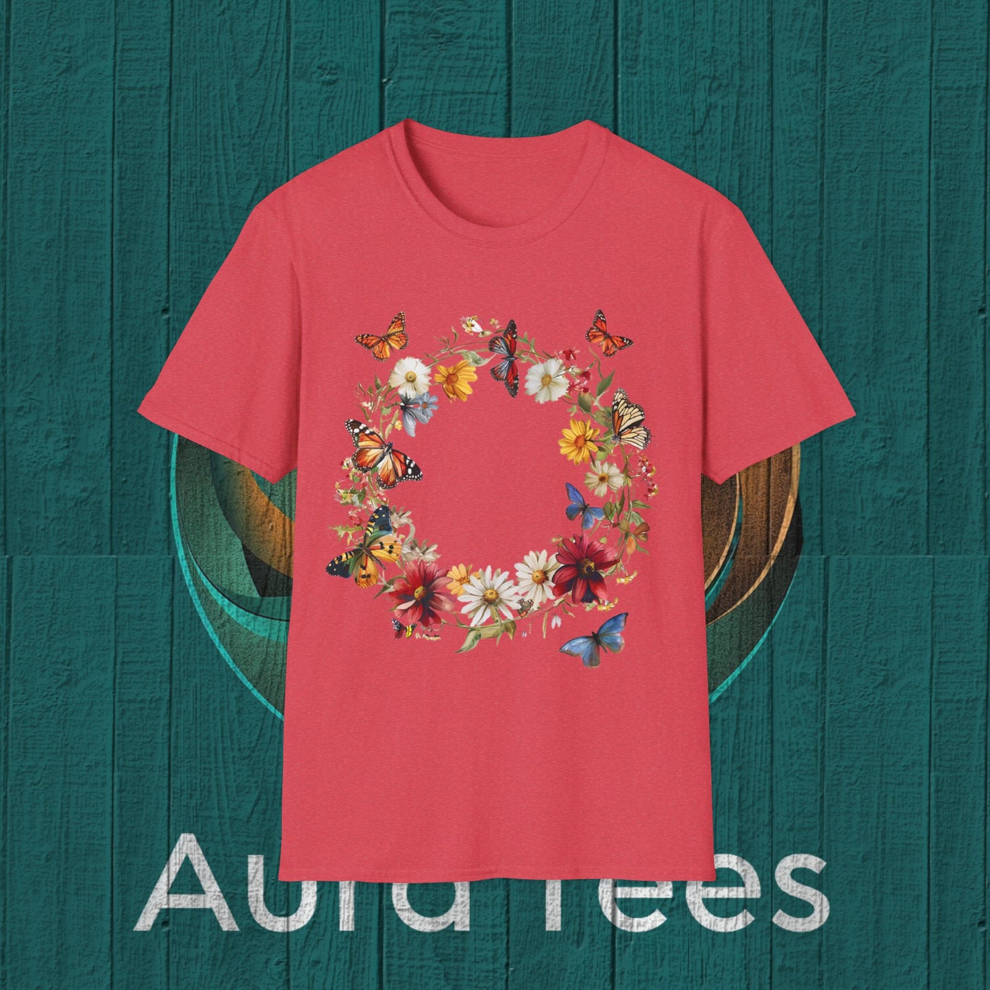 flower butterfly ring tee