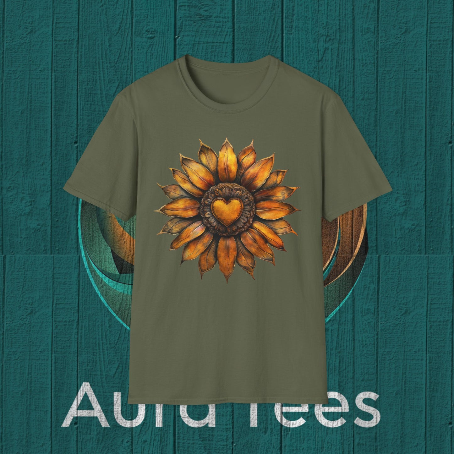 vintage heart sunflower tee
