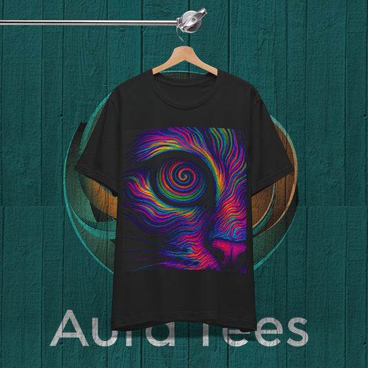 psychedelic cat face tee