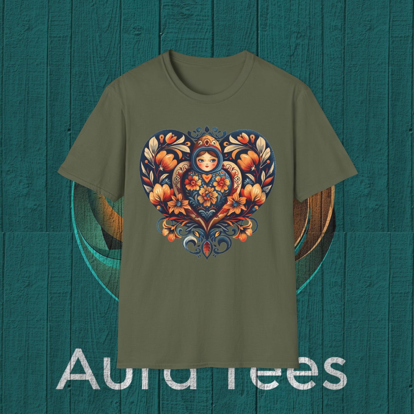 russian nesting heart tee