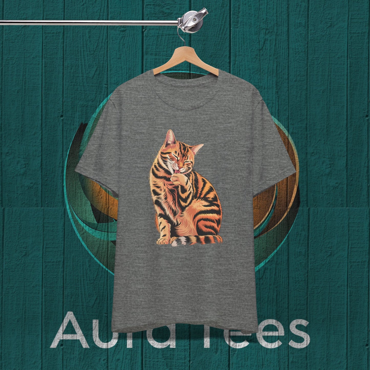 contented cat paw lick tee