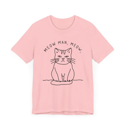 meow man cat spoof tee