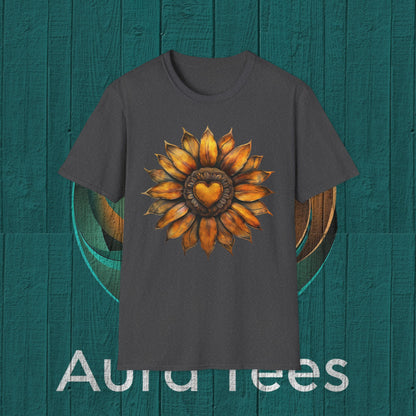 vintage heart sunflower tee