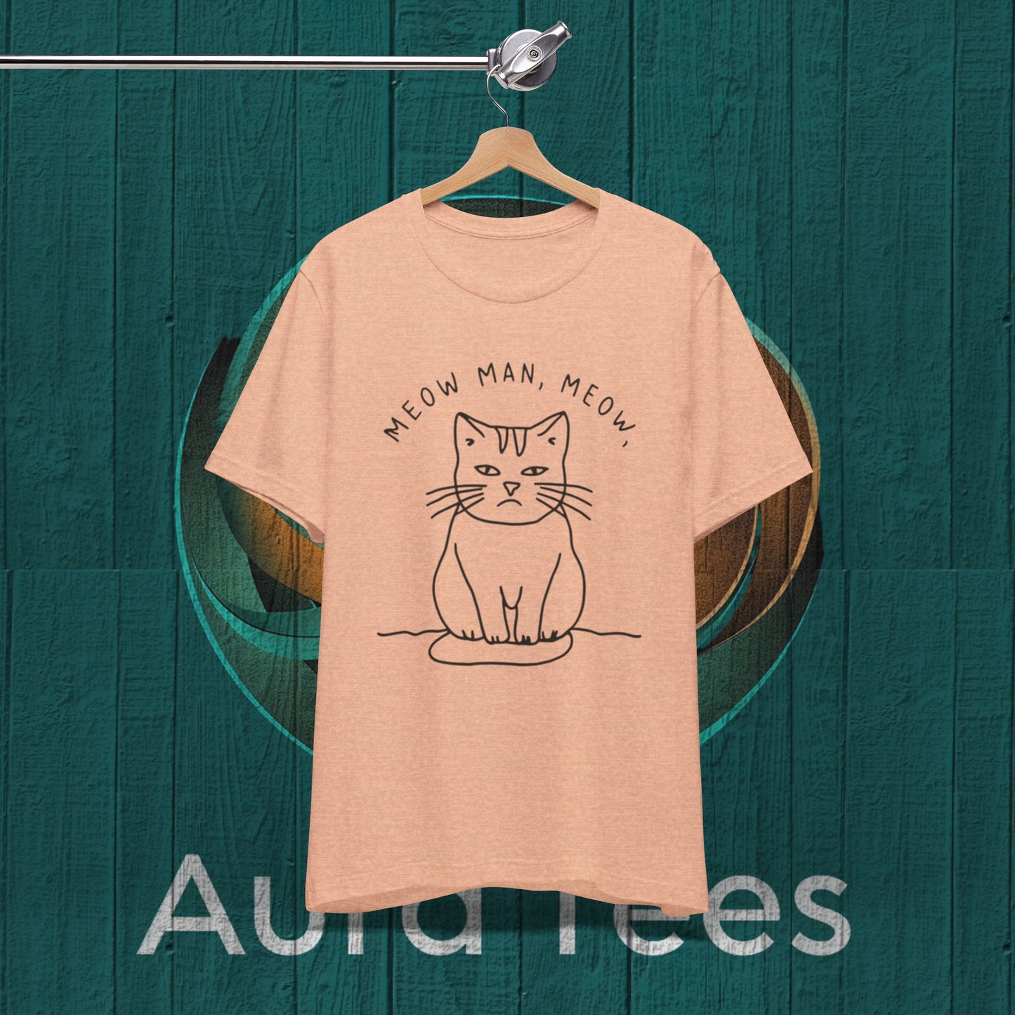 meow man cat spoof tee