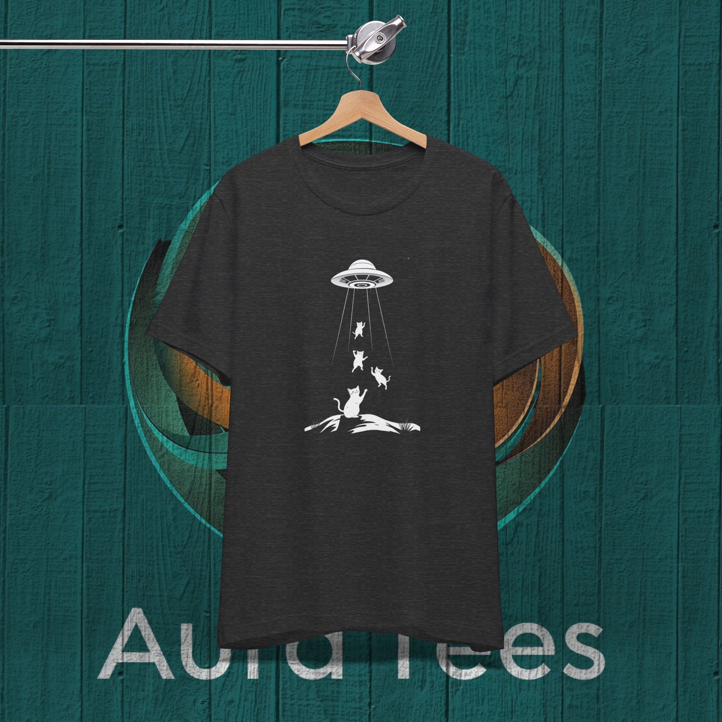 cat alien abduction tee