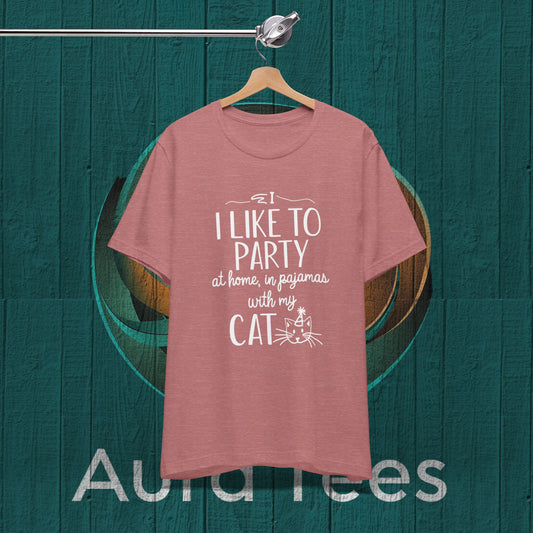 cat pajama party tee