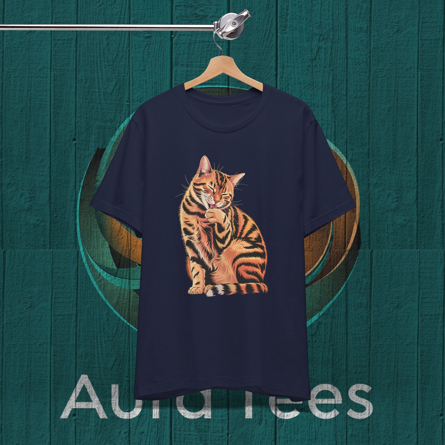 contented cat paw lick tee