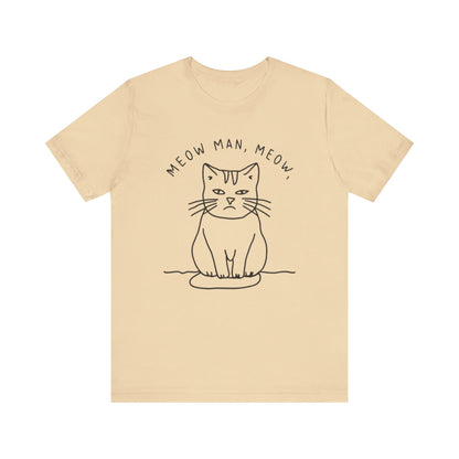 meow man cat spoof tee
