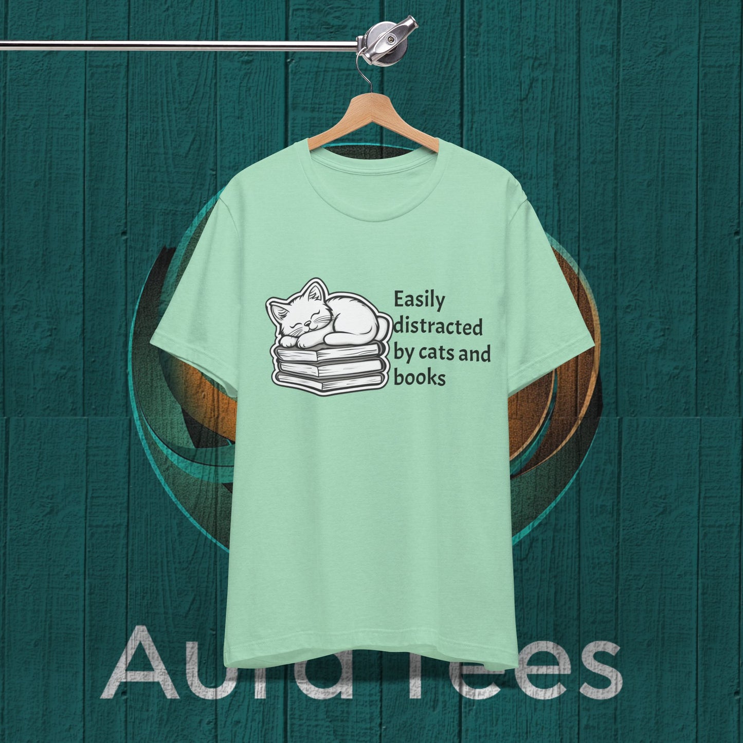 cats and books tee