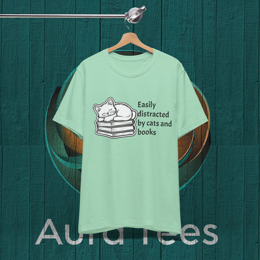 cats and books tee