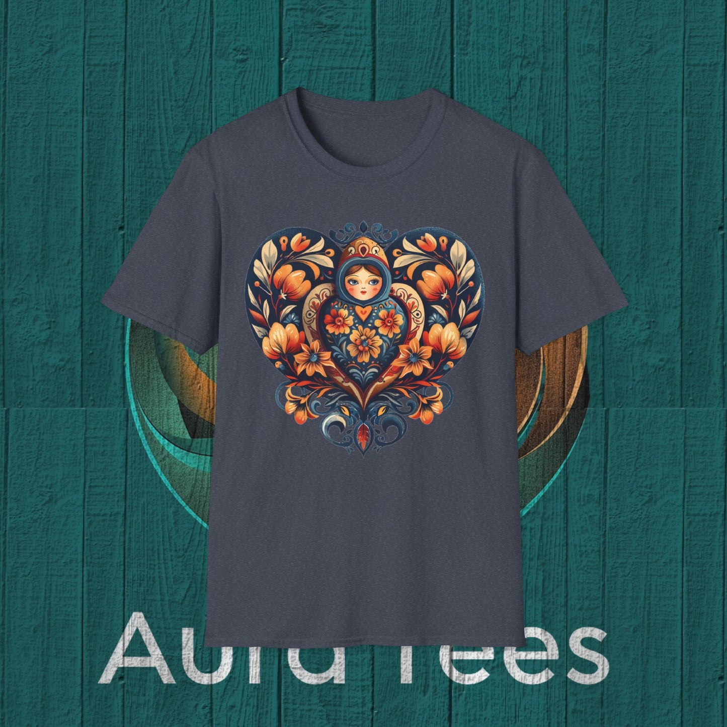 russian nesting heart tee