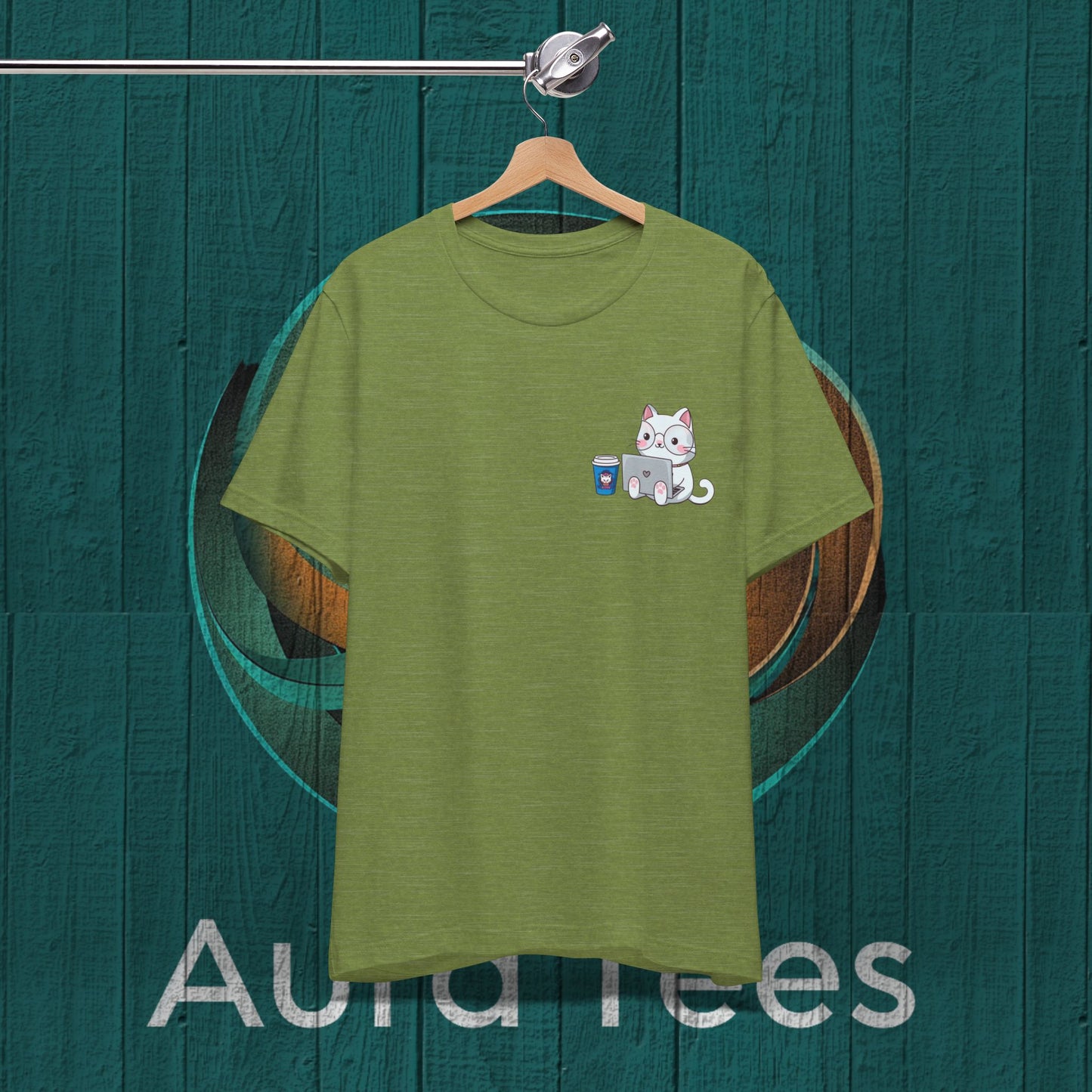 cat and laptop  tee