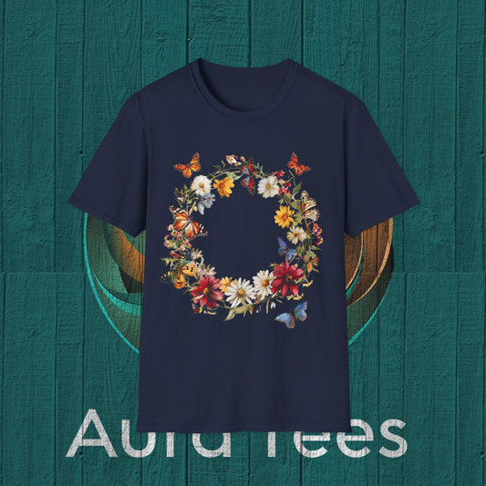 flower butterfly ring tee