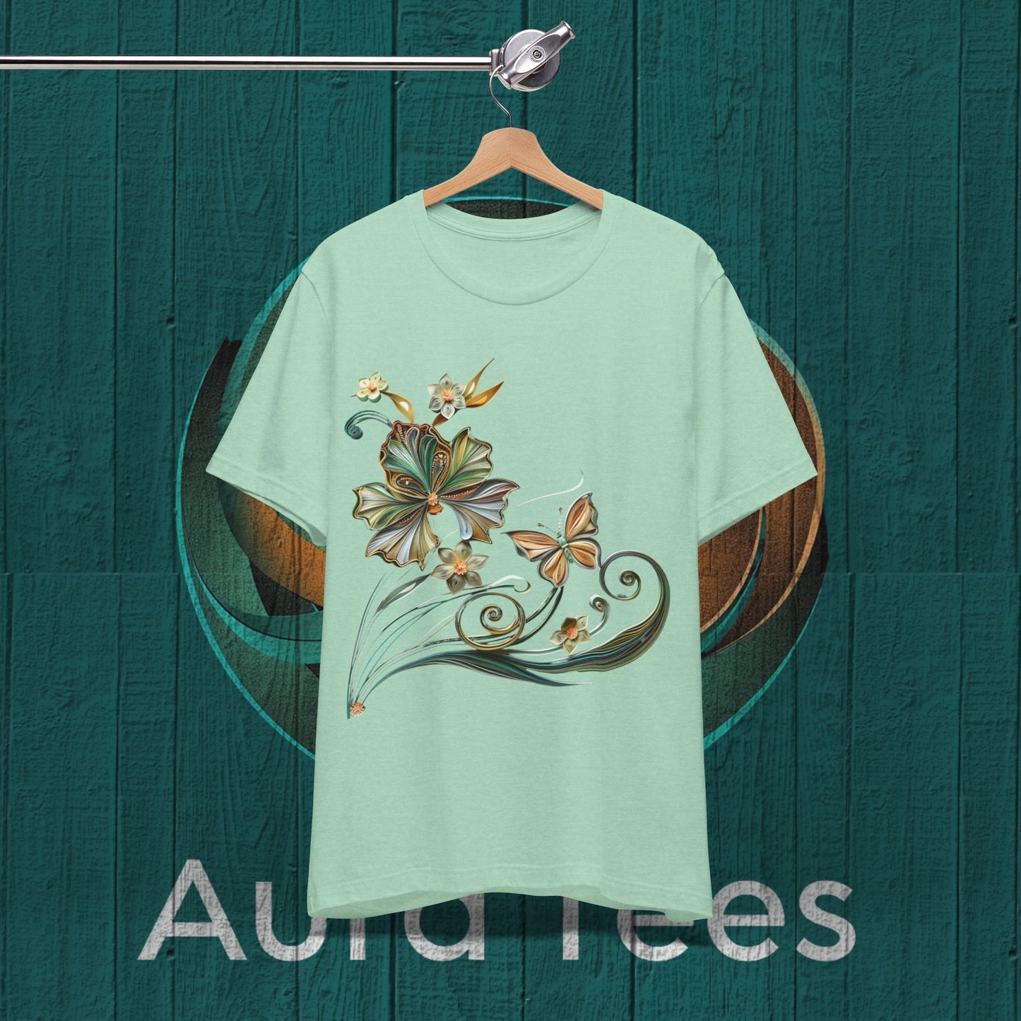 Flower butterfly paper quill tee