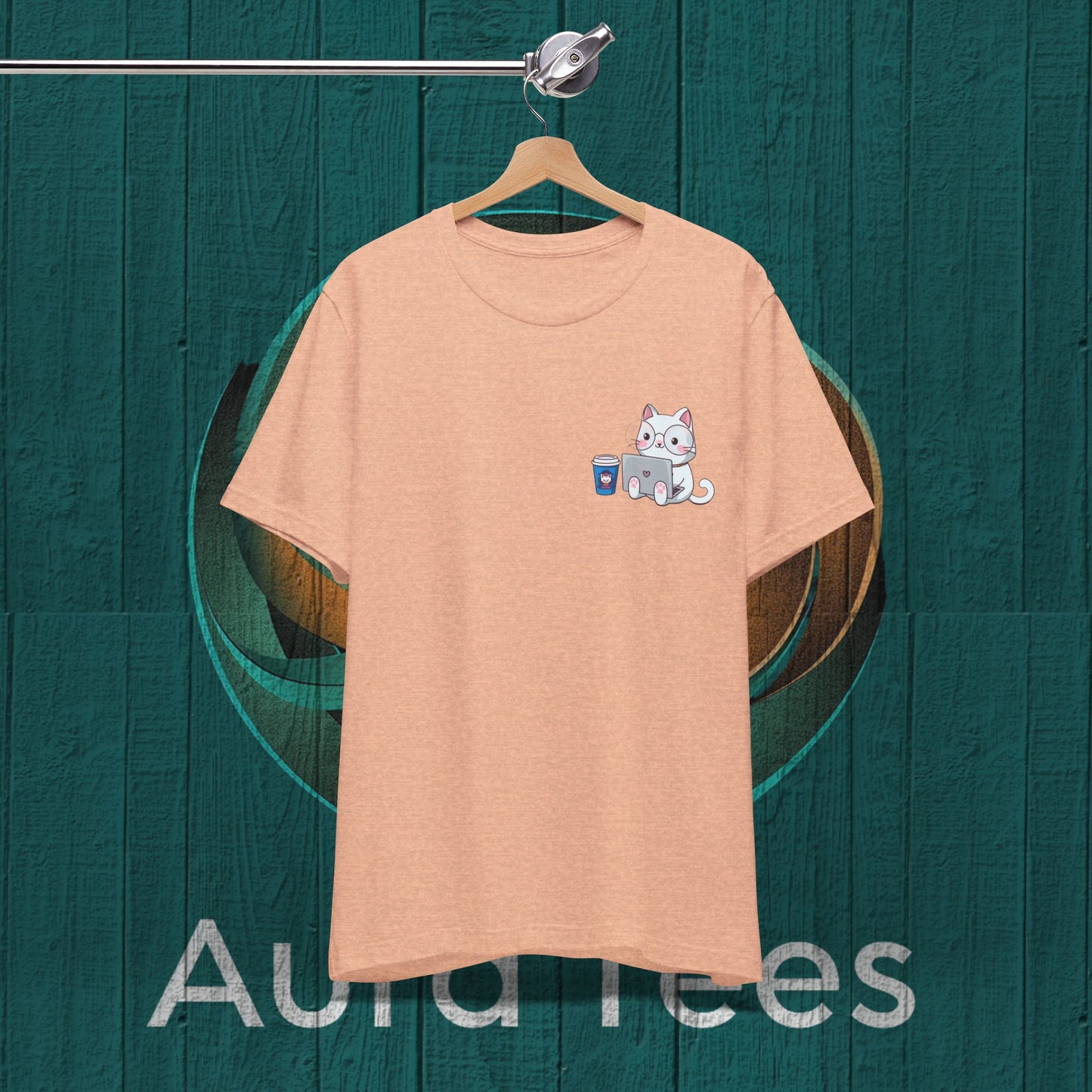 cat and laptop  tee