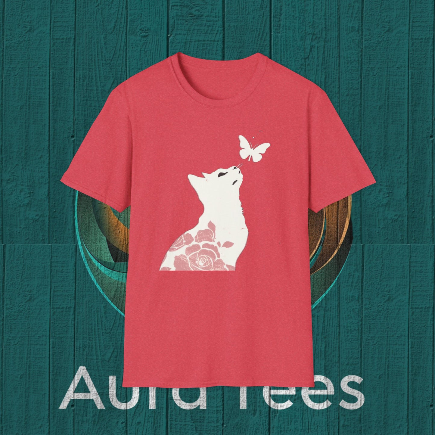 floral cat butterfly tee