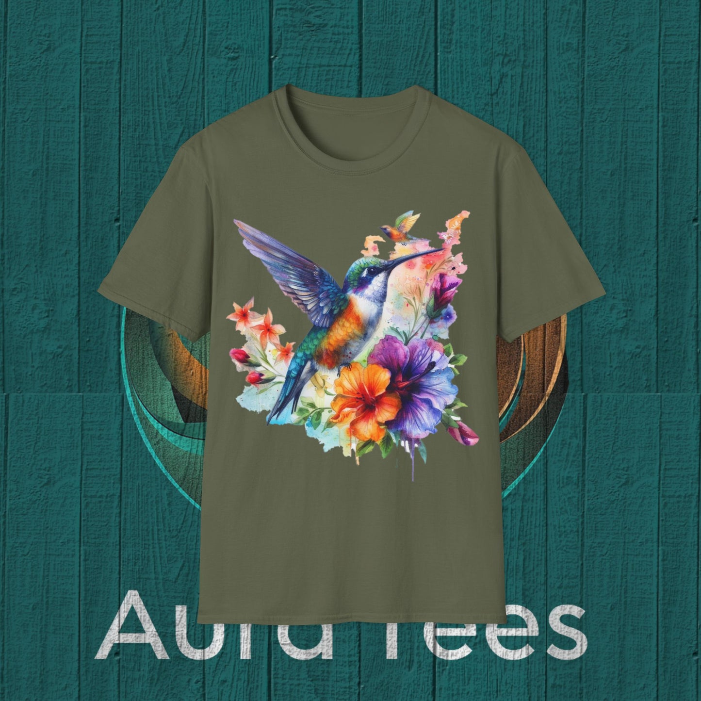 hummingbird watercolor tee