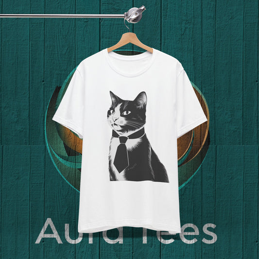 cat in tie tee