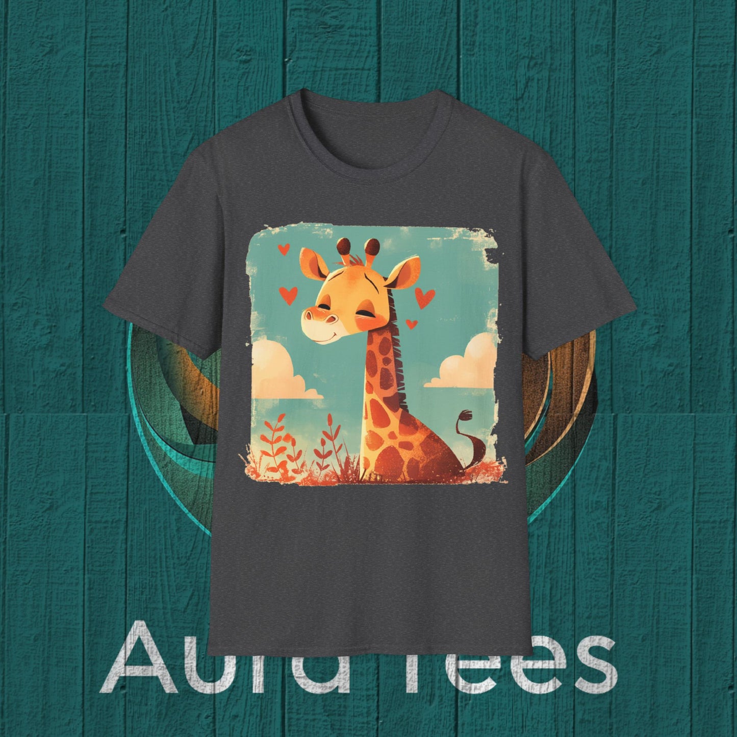 giraffe childs wallpaper tee