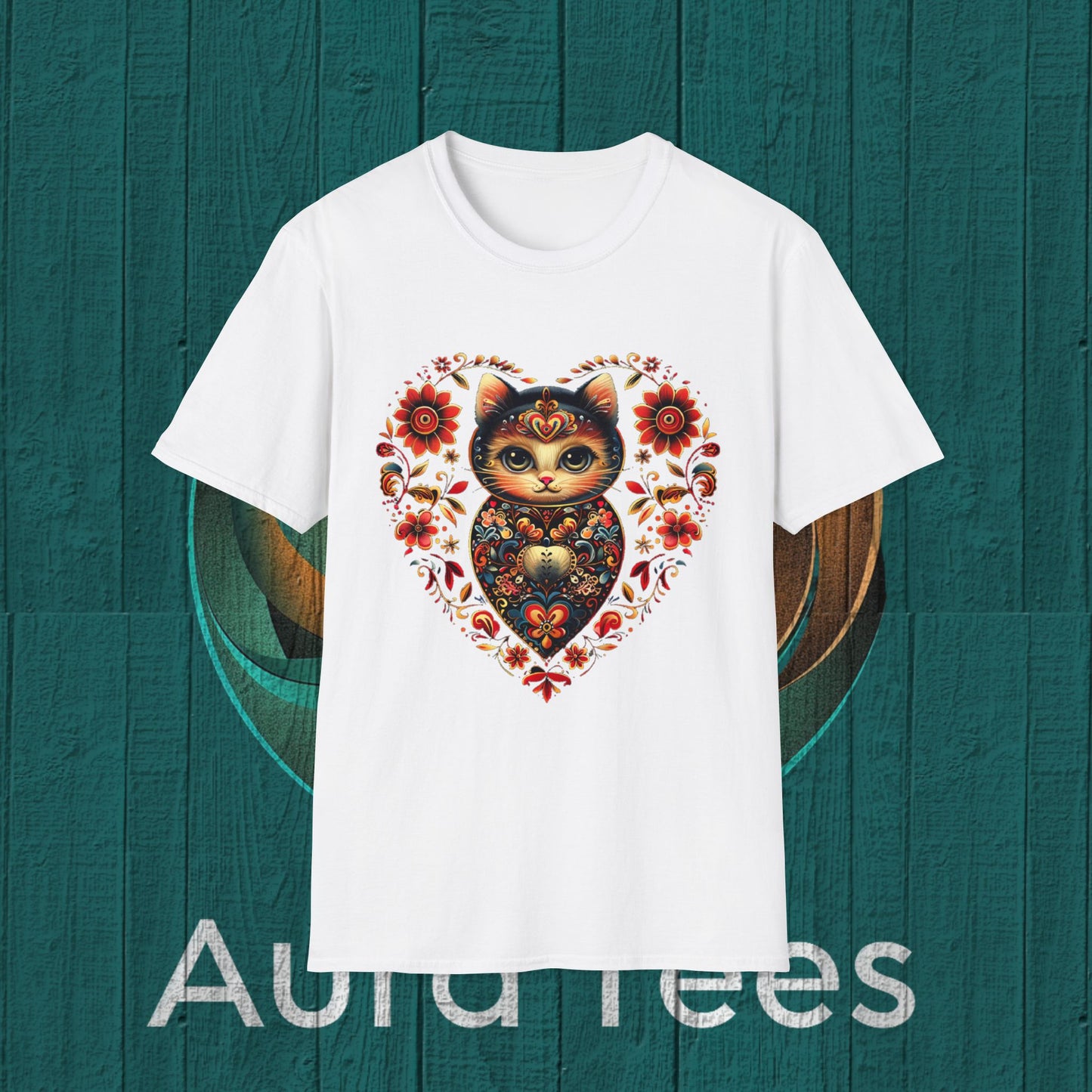 russian kitty nesting flower tee