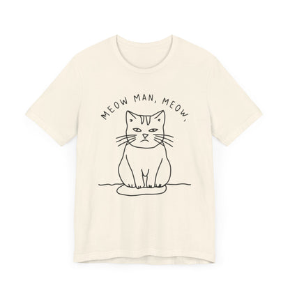 meow man cat spoof tee