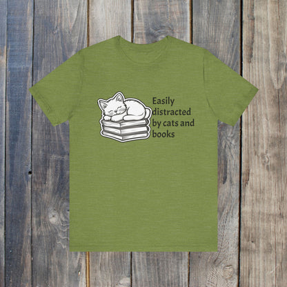cats and books tee