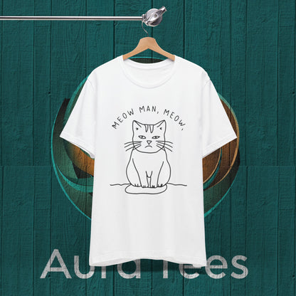 meow man cat spoof tee