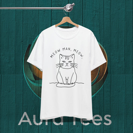 meow man cat spoof tee