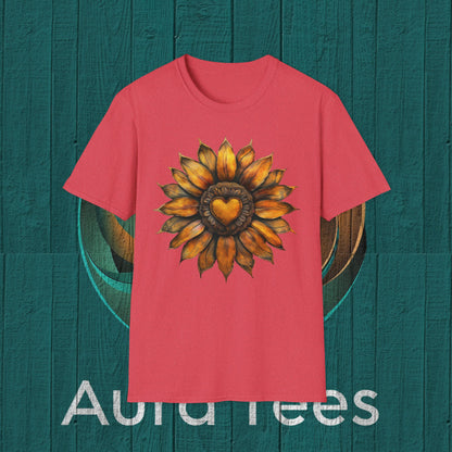 vintage heart sunflower tee