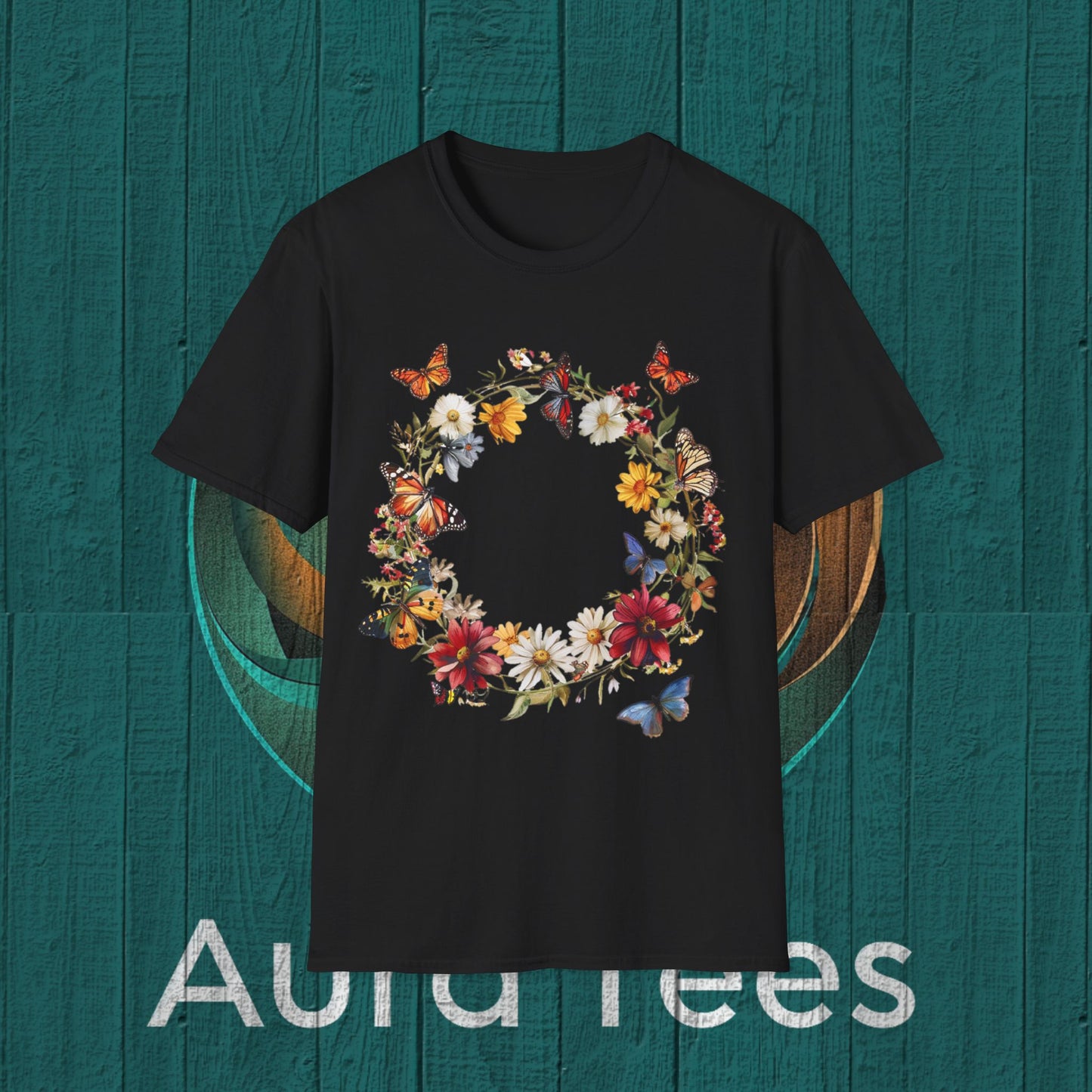 flower butterfly ring tee