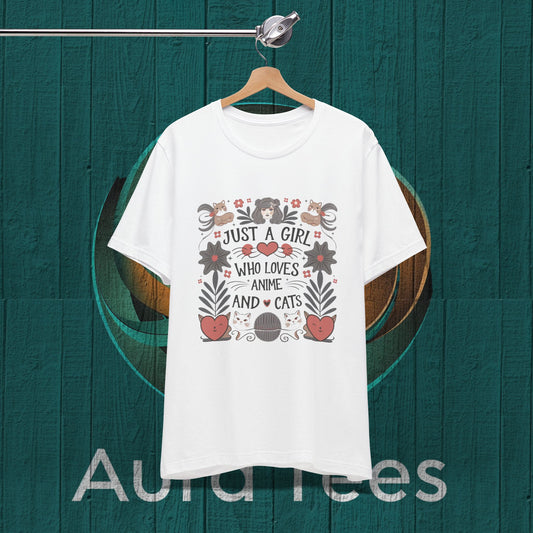 just a girl anime cats tee