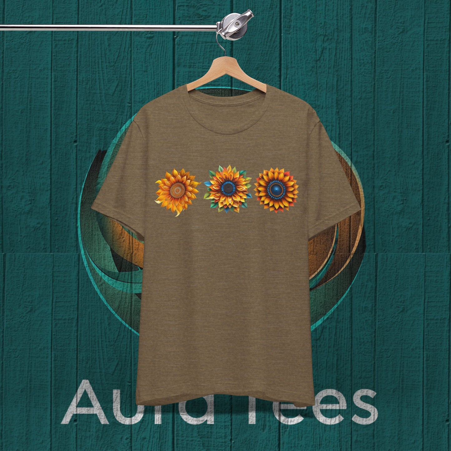 three sunflower paper quill tee
