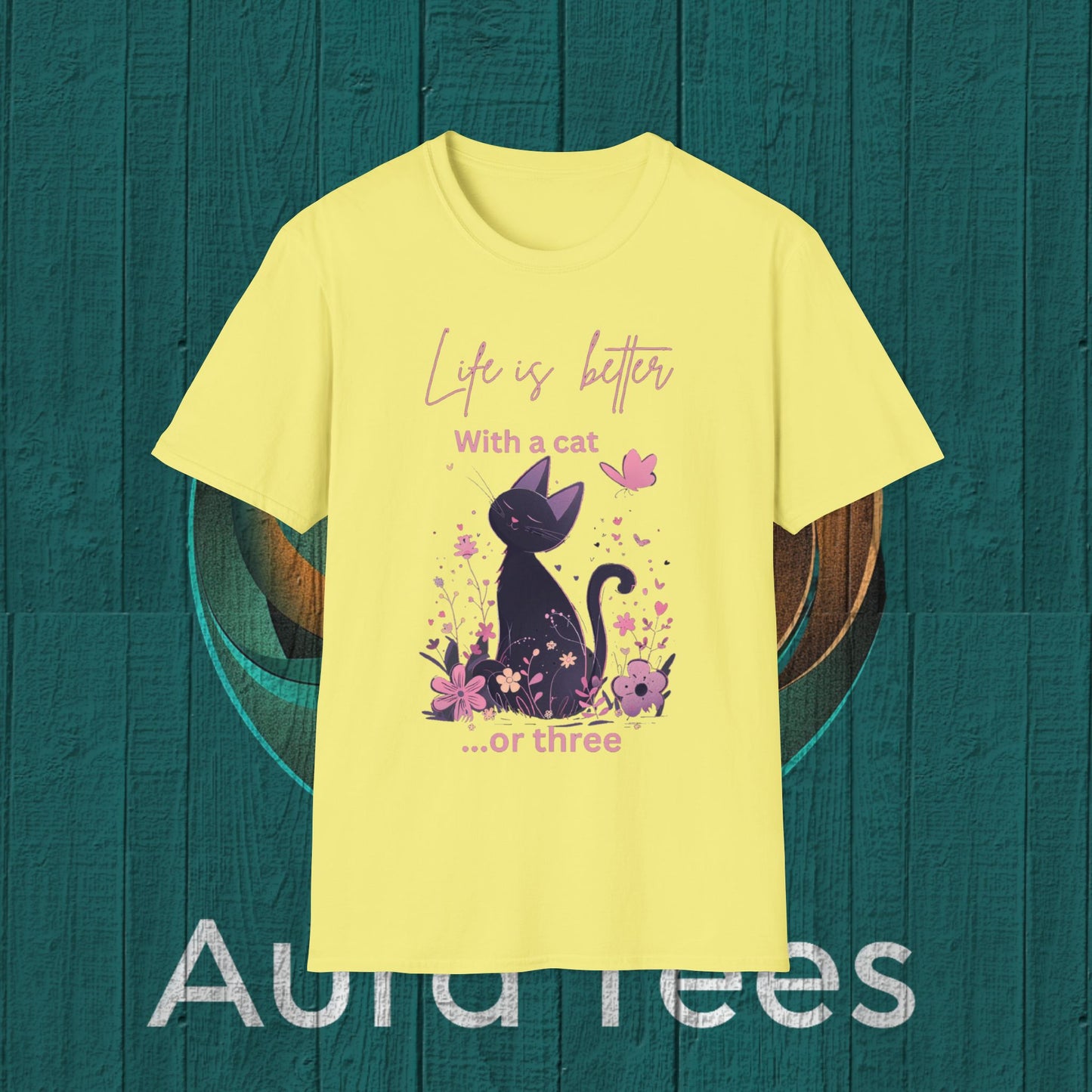 life is better cat tee